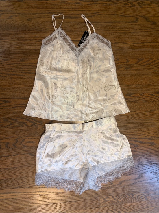 La Vie En Rose Other - BNWT - La Vie en Rose Silky Lace Trim Cami & Short Sleep Set - Ivory/blue